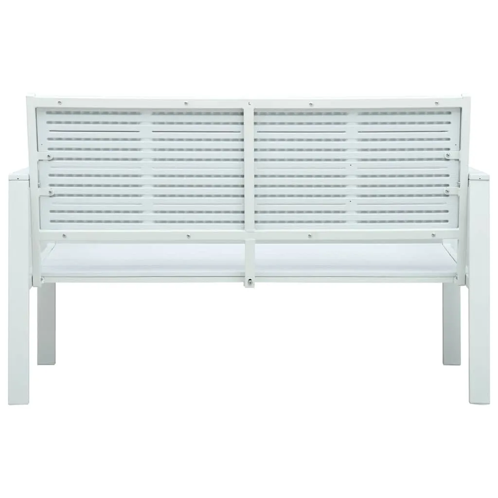 Gartenbank Weiß 120 x 64 x 78 cm aus robustem HDPE mit Stahlgestell