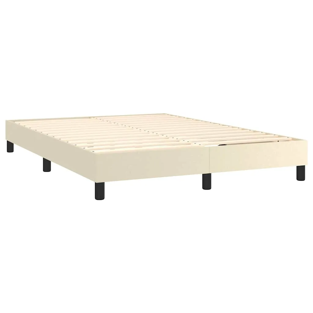 Boxspringbett Kunstleder Creme 140x200 cm inkl. Matratze & Topper