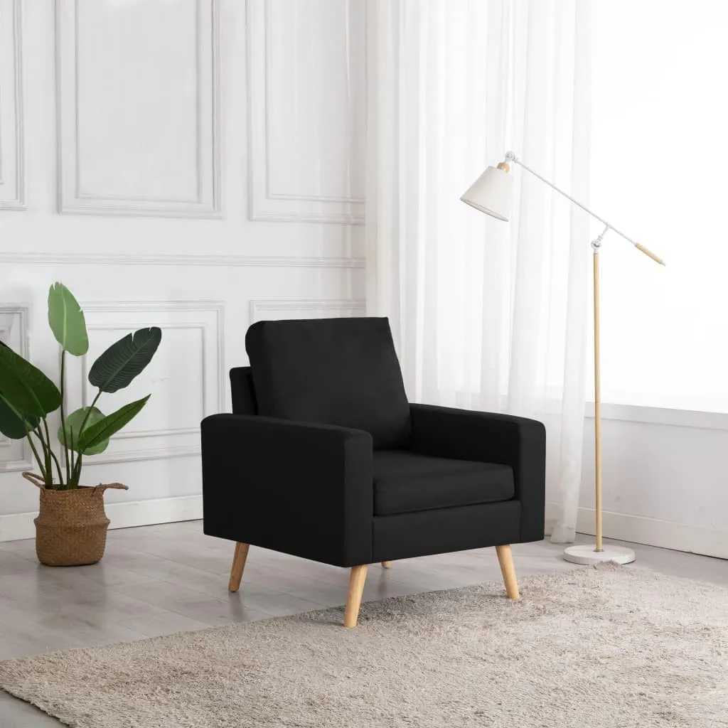 tinkaro Lesesessel DERYA Stoff Wohnzimmersessel Relaxsessel Schwarz