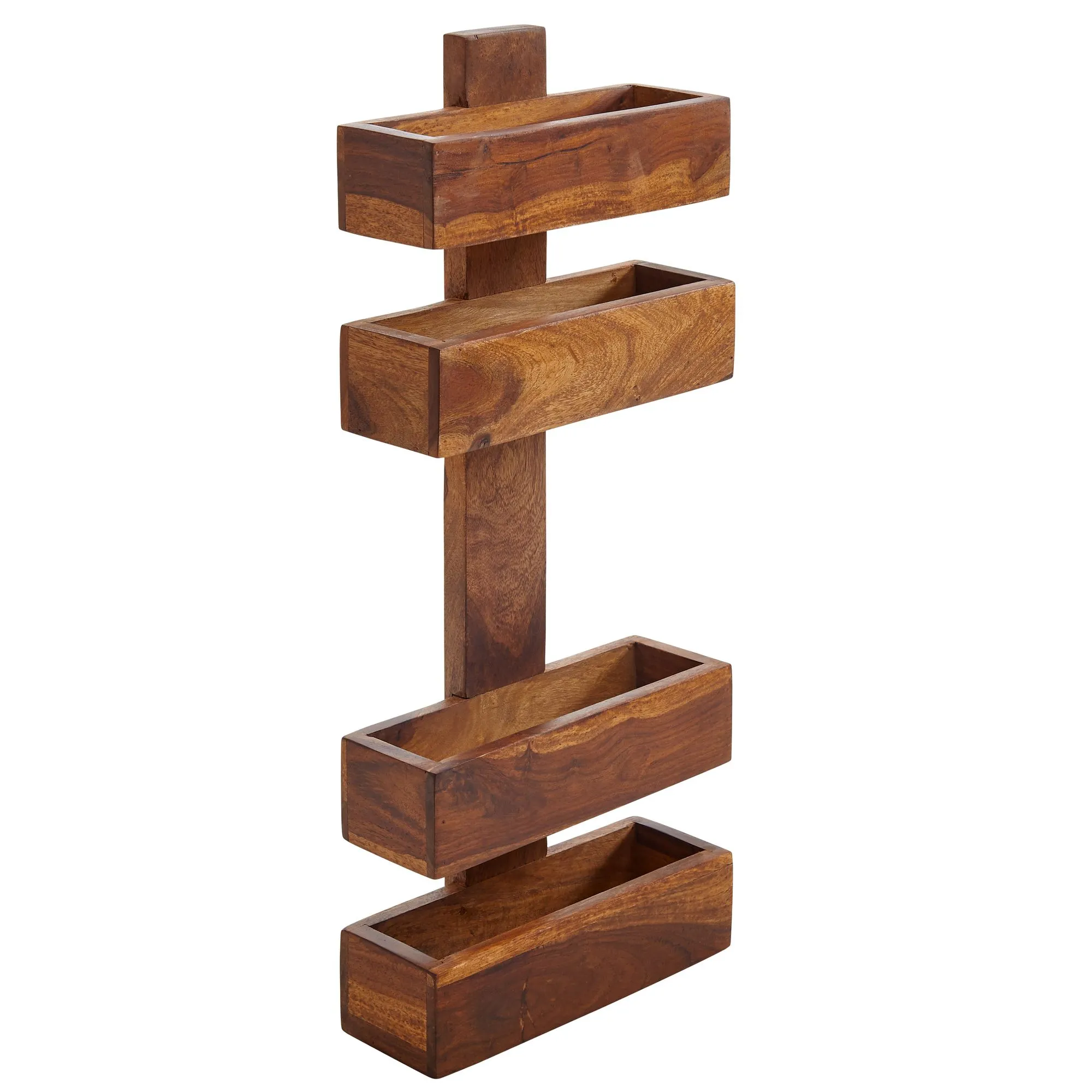 tinkaro Zeitungsständer eckig DALIA Massivholz Sheesham Zeitschriftenhalter Braun