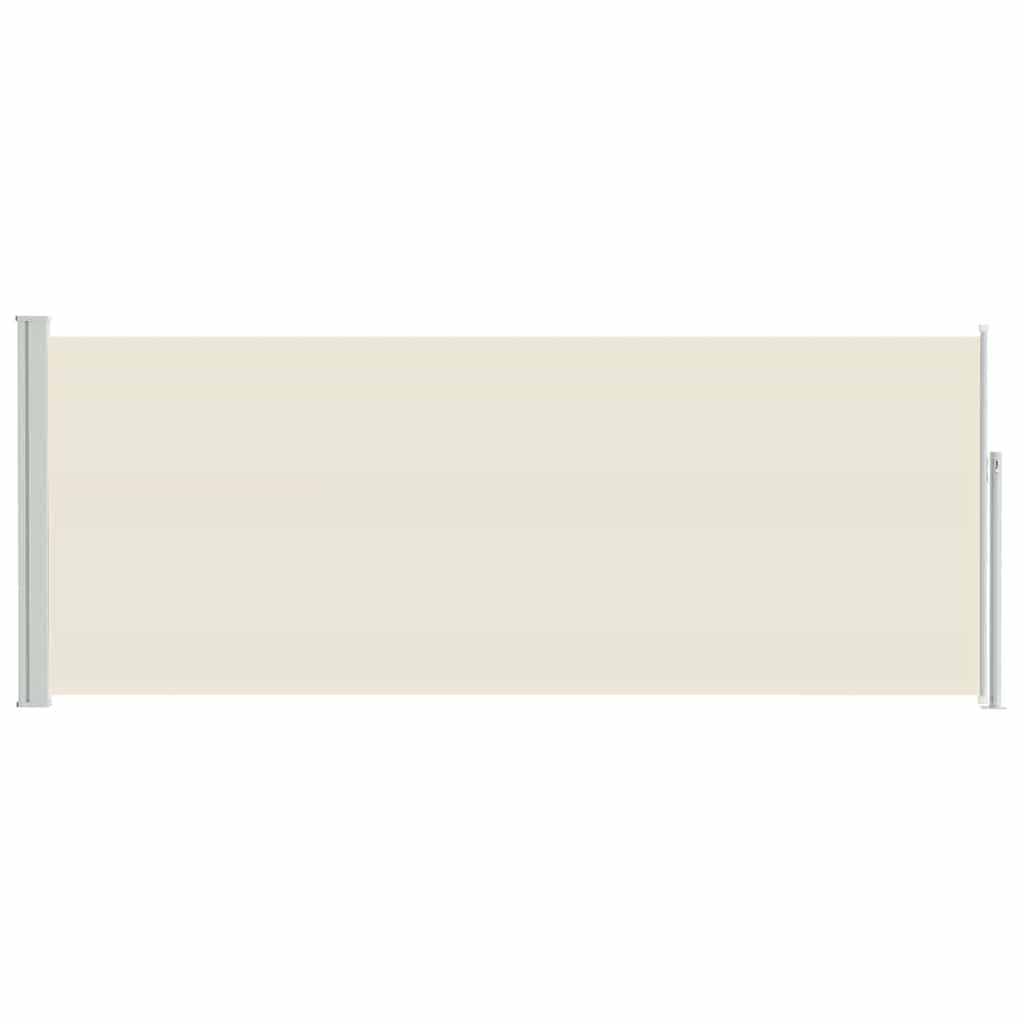 Einziehbare Garten-Seitenmarkise 300x120 cm in Grüngrau und Cremeweiß