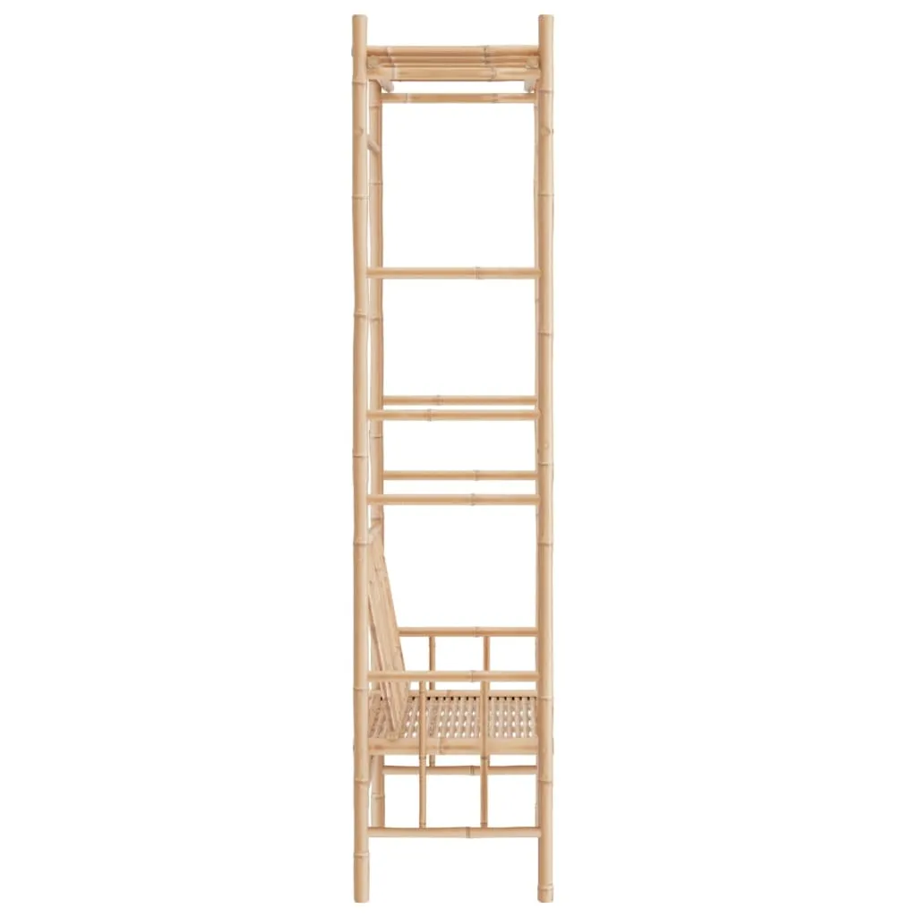 Bambus-Gartenbank mit Pergola 116x52x220 cm Naturholz