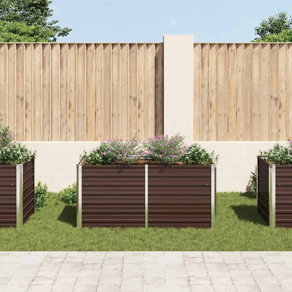 Modernes rechteckiges Hochbeet 160 x 80 x 77 cm in Braun