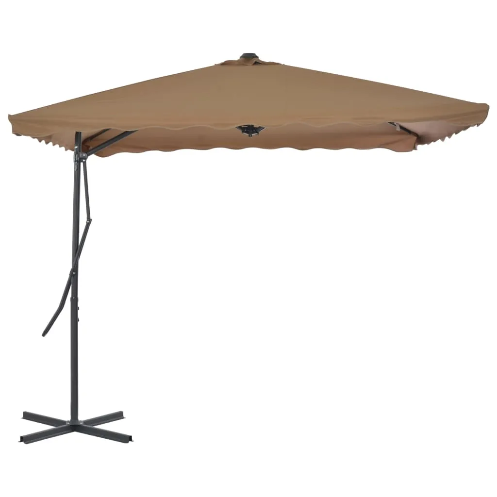 Eleganter Sonnenschirm 250x250x230 cm in Taupe mit 360° Drehfunktion