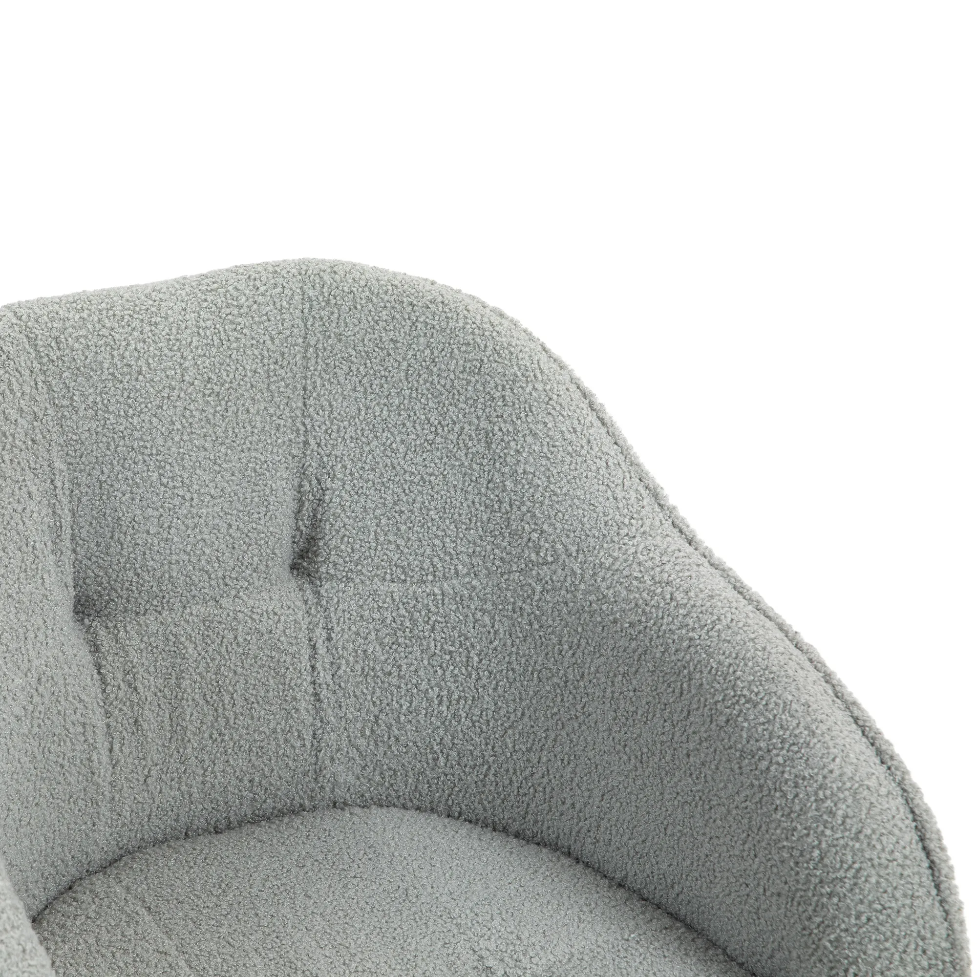 Homeoffice Stuhl, Ergonomisch Schreibtischstuhl mit Wippfunktion, Teddysamtoptik 56 x 61 x 86 cm Grau