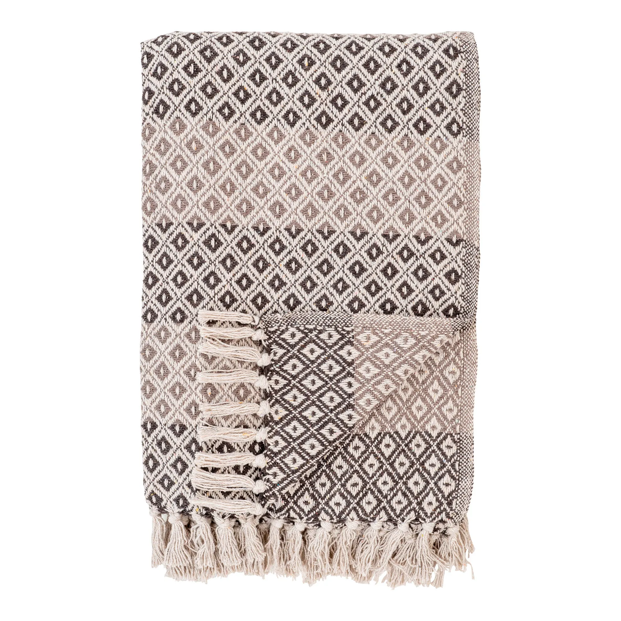 tinkaro Plaid Alanya 80% Recycelte Baumwolle / 20% Polyester Braun / Beige / Weiß