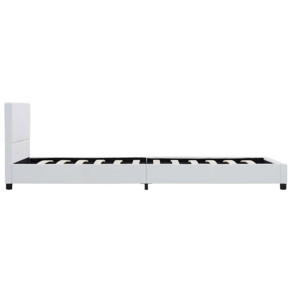 Eleganter weißer Bettrahmen aus MDF mit Kunstleder, 210x94x65 cm