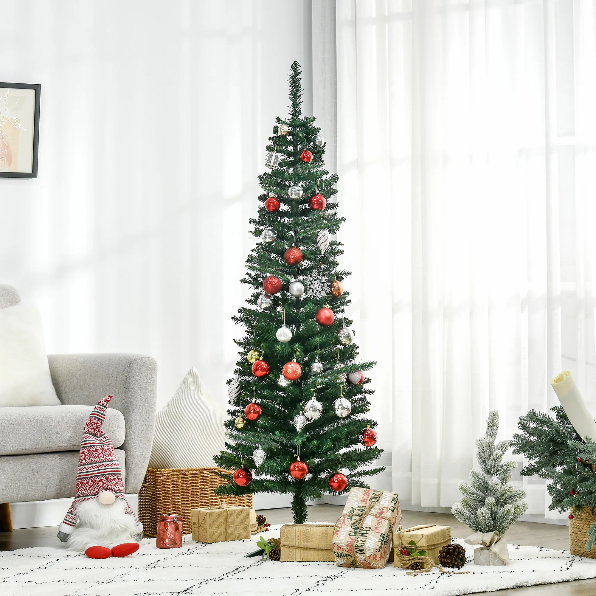 Künstlicher Weihnachtsbaum Tanne 1,5 m Kunststoff Grün mit Ständer
