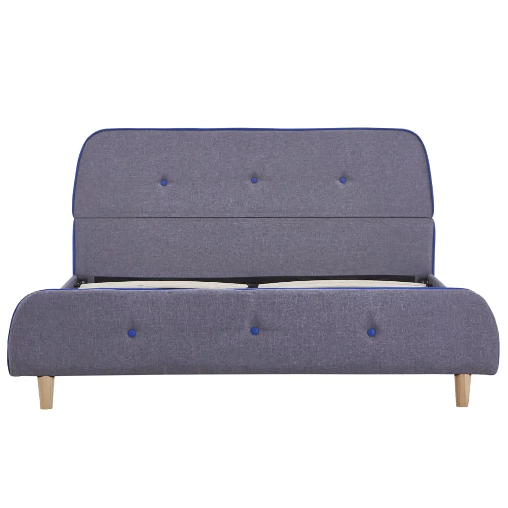Eleganter Bettrahmen Hellgrau 208x146x81 cm aus Massivholz und Eisen