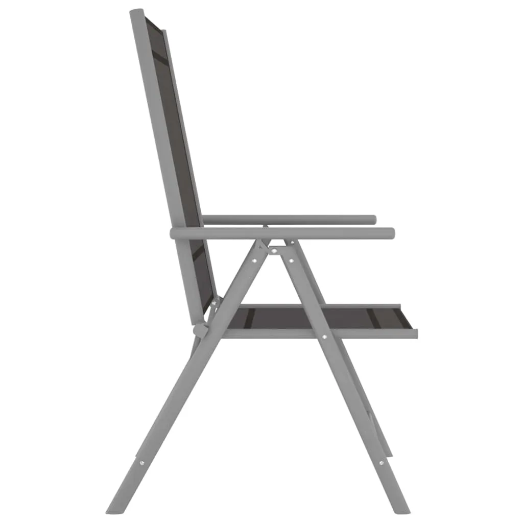 Klappstühle, 4 Stück, Textilene, Schwarz