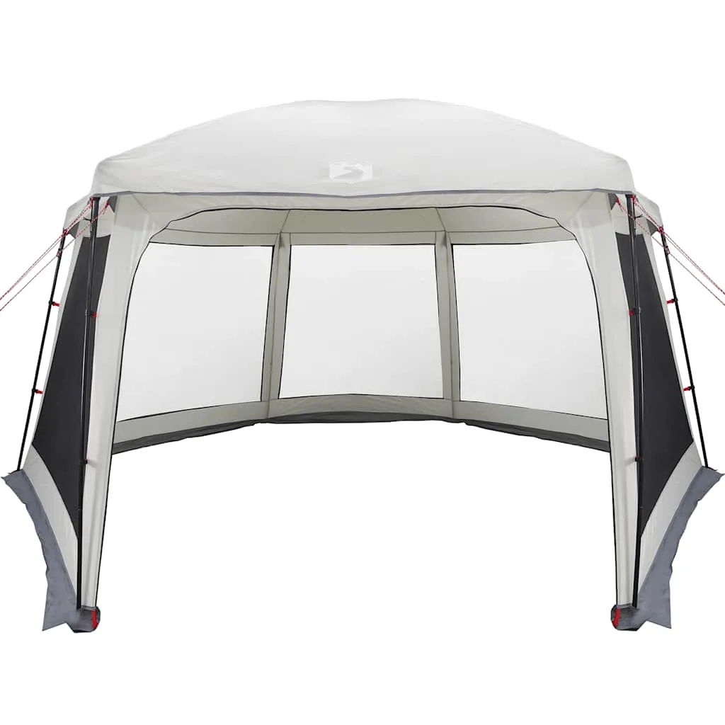 Wasserdichtes Poolzelt 618x532x246 cm Grau mit Abnehmbarem Überzelt