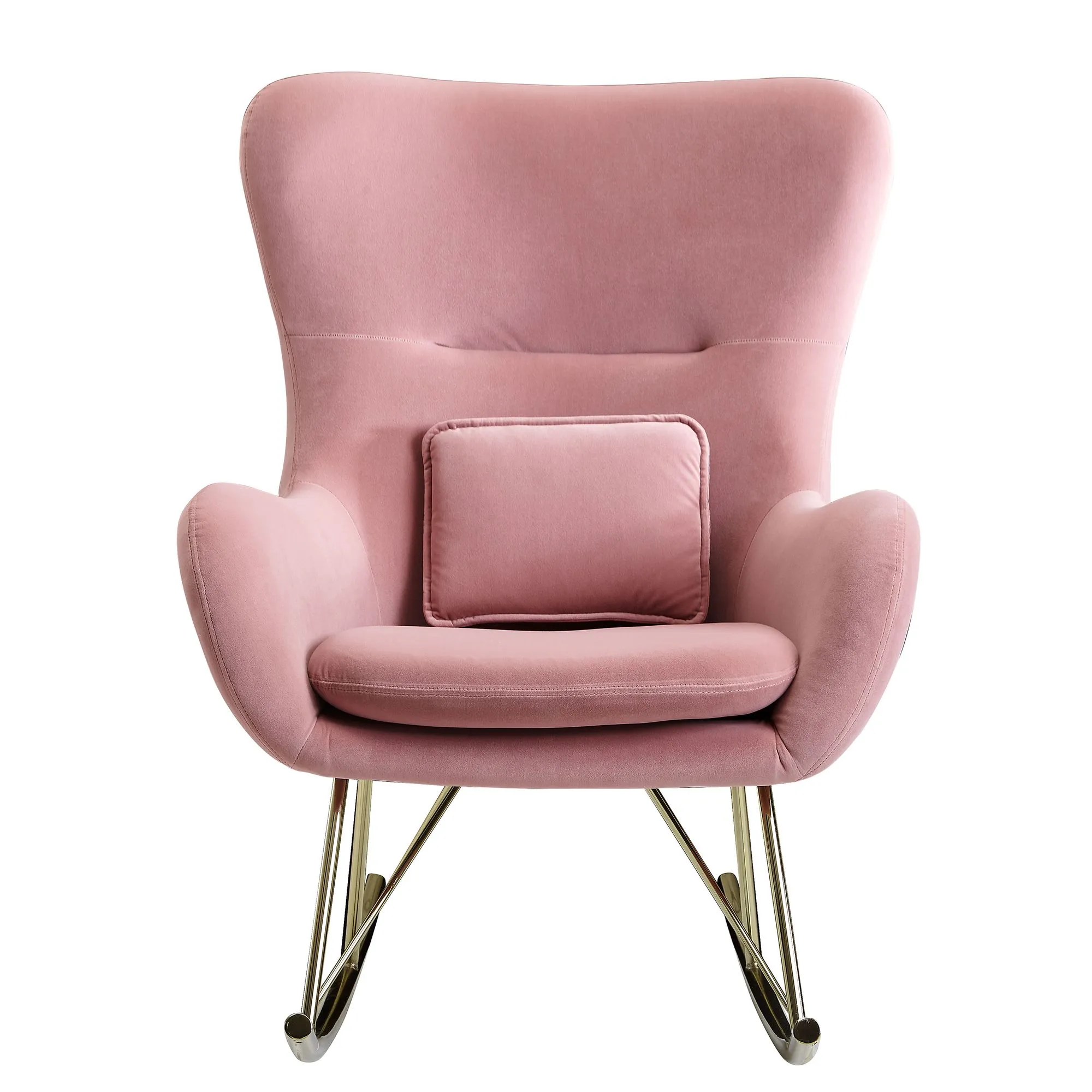 tinkaro Stillsessel ARCADIO Samt/Metall Schaukelstuhl Rosa