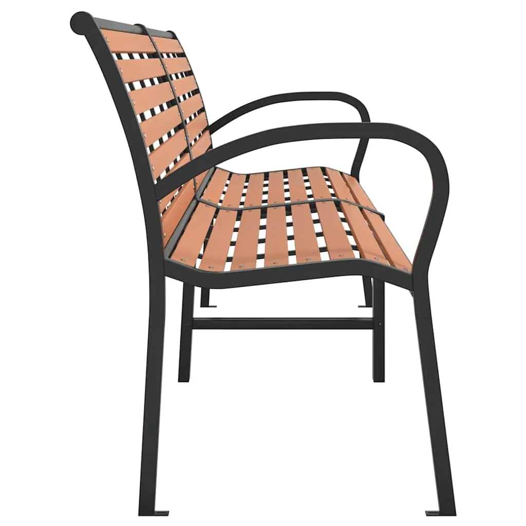 Gartenbank Braun 231 x 62 x 82 cm aus Massivholz und pulverbeschichtetem Stahl