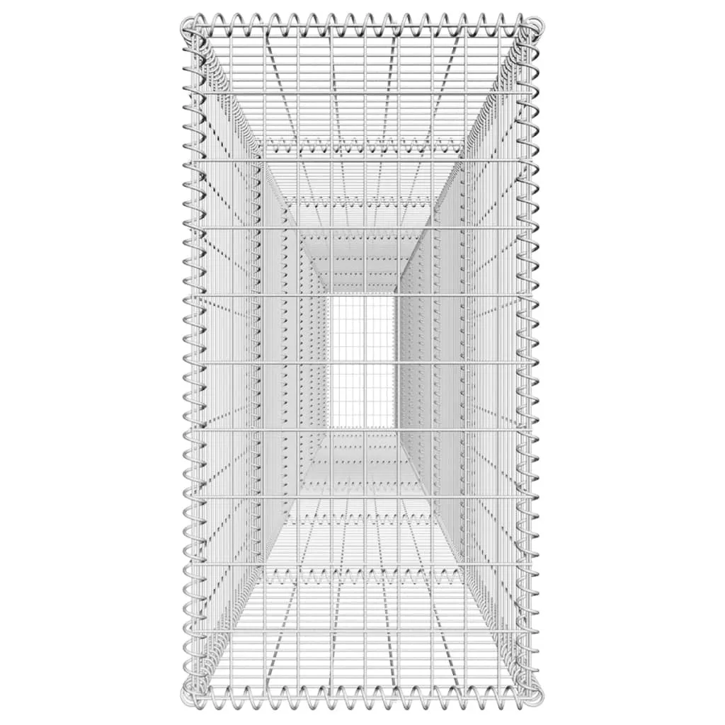 Gabionenwand 600x50x100 cm aus verzinktem Stahl, silber
