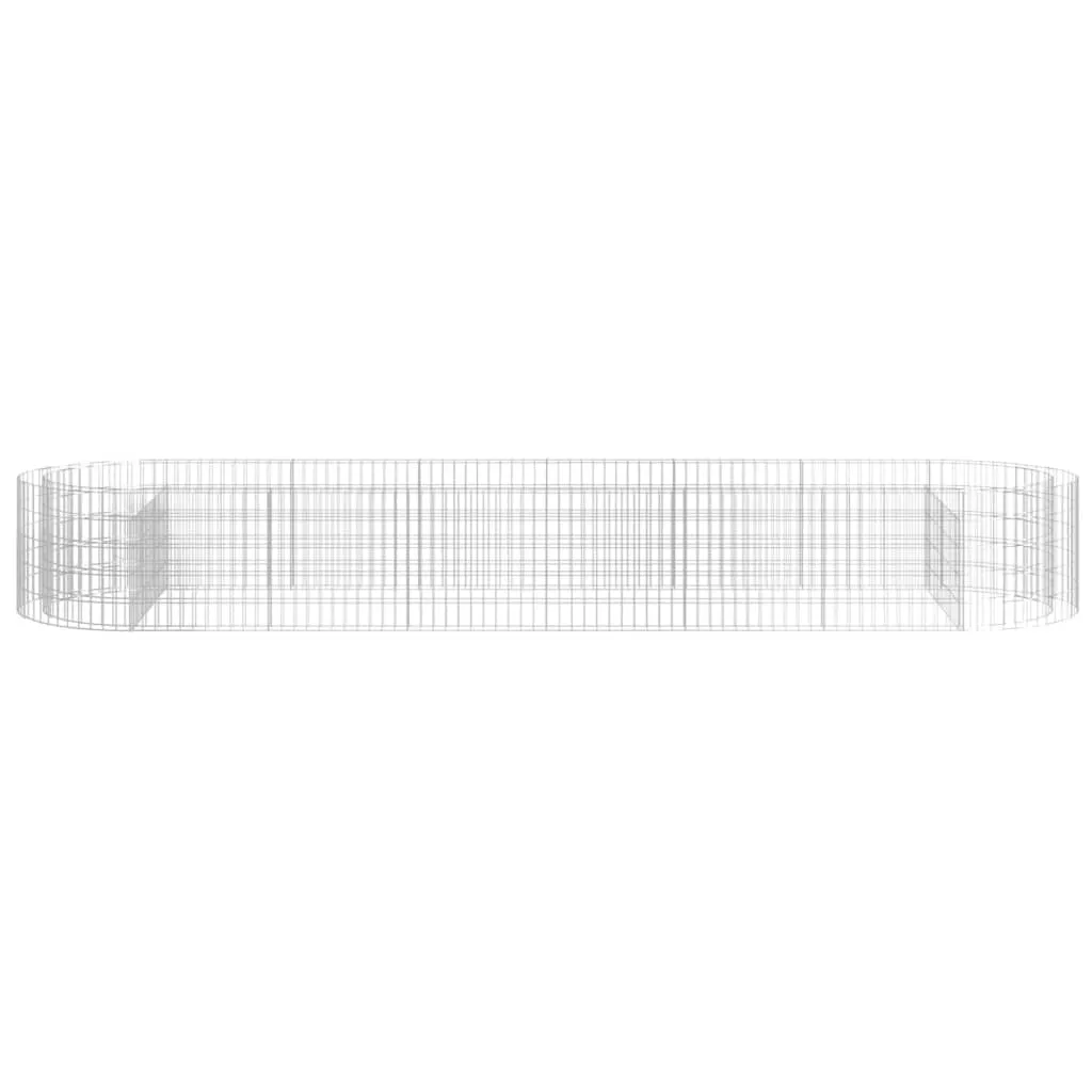 Gabionen-Hochbeet 400 x 100 x 50 cm in Silber