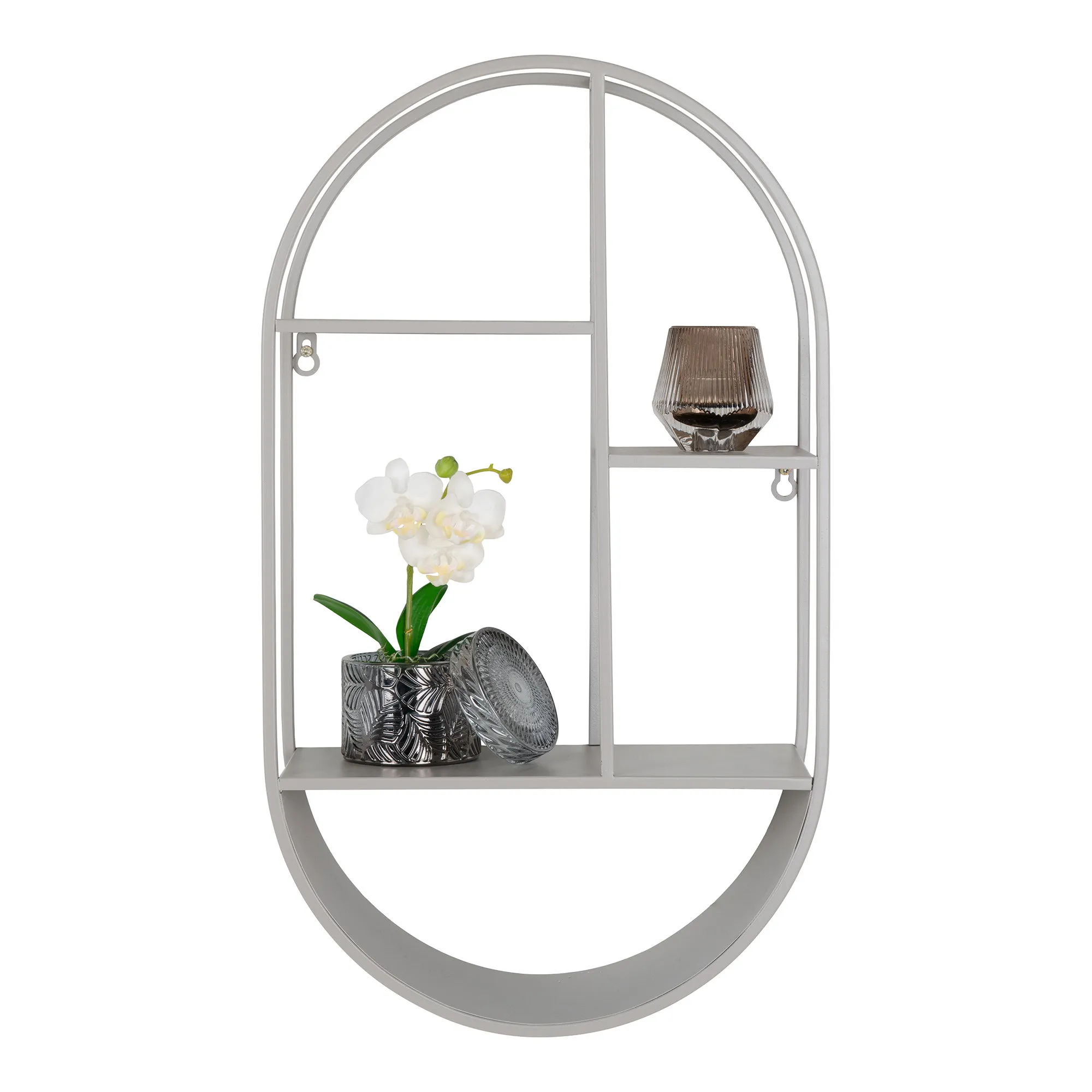 tinkaro Feira Wandregal oval 35x15x60 cm Grau