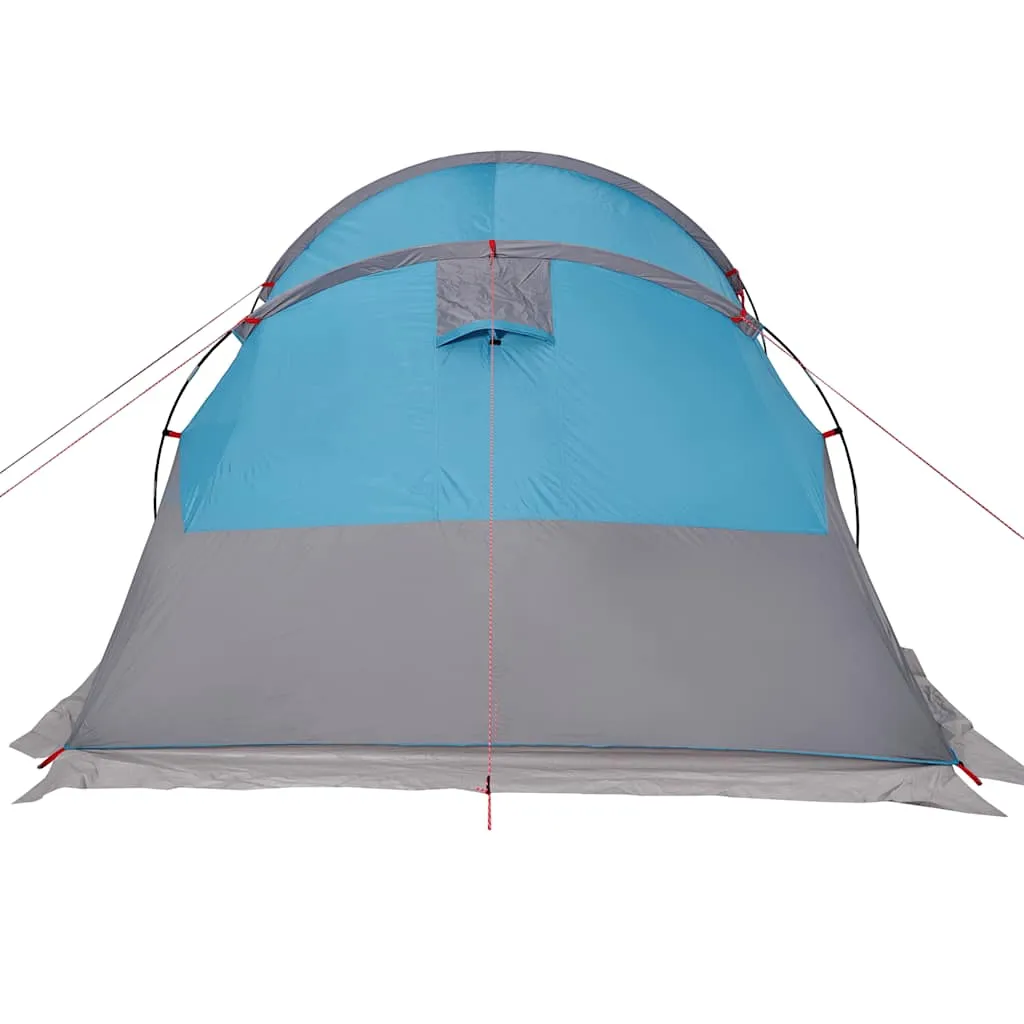 Campingzelt Tunnelzelt Blau 455x265x194 cm mit Überzelt und E-Anschluss