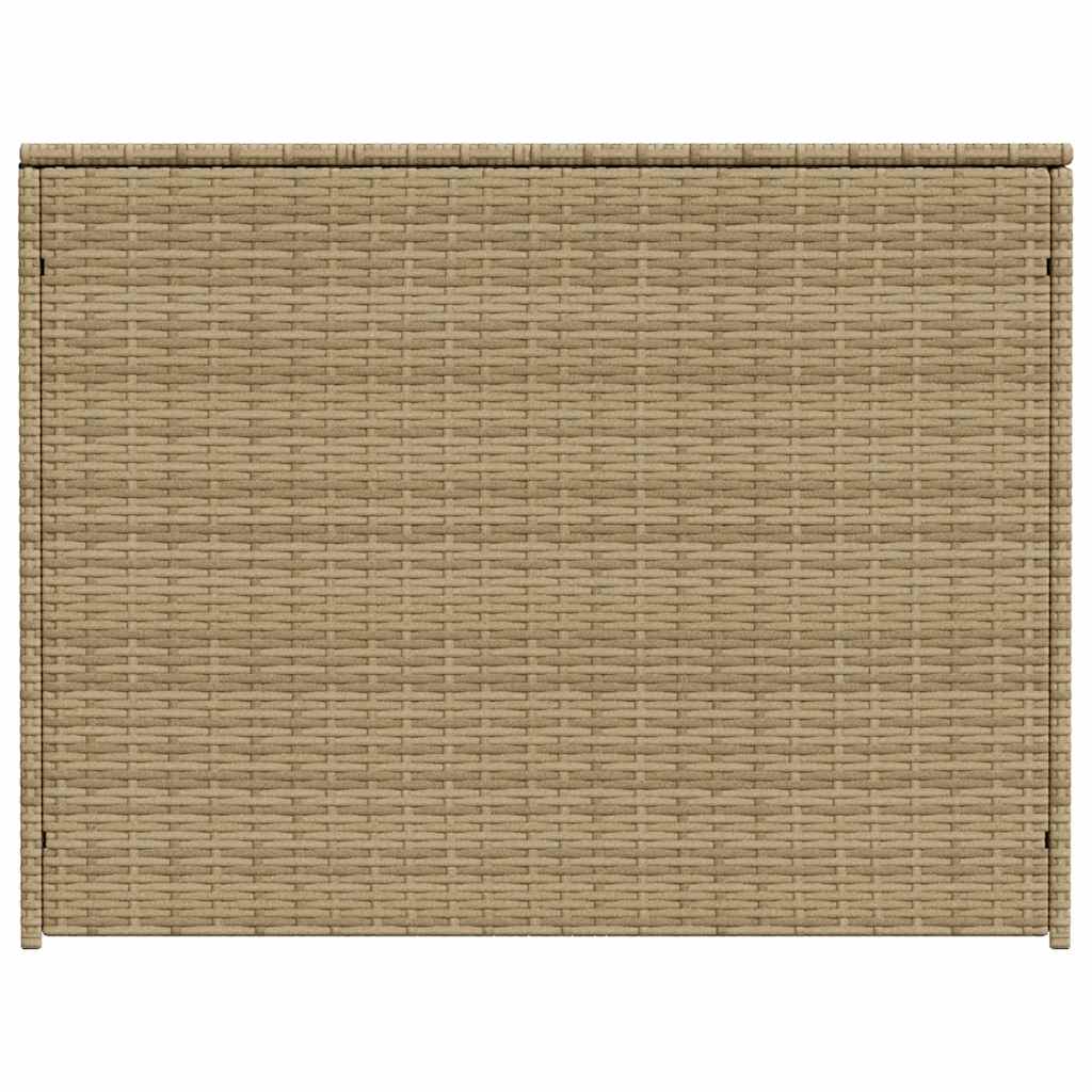 Garten-Truhe aus PE-Rattan und Stahl 180x90x70 cm in Beigemischung