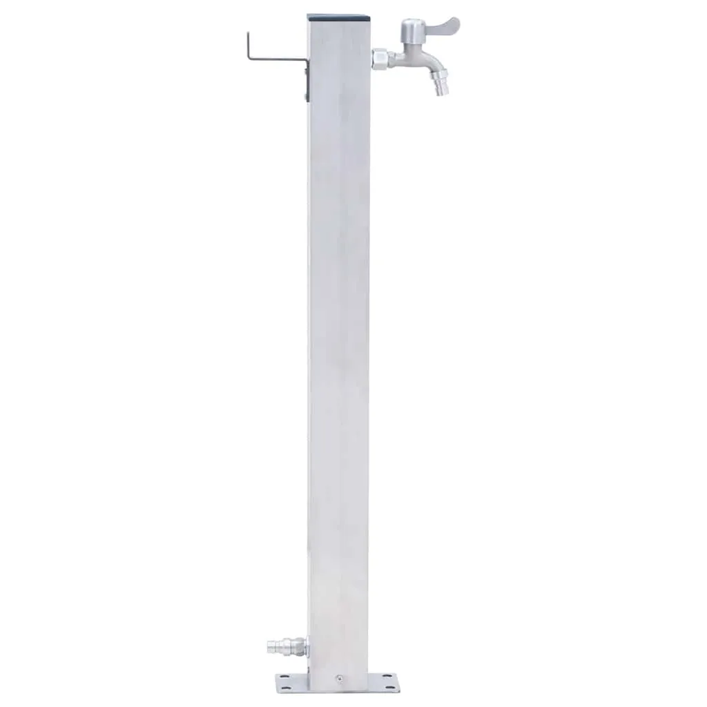 Wassersäule für den Garten 100 cm Edelstahl Quadratisch