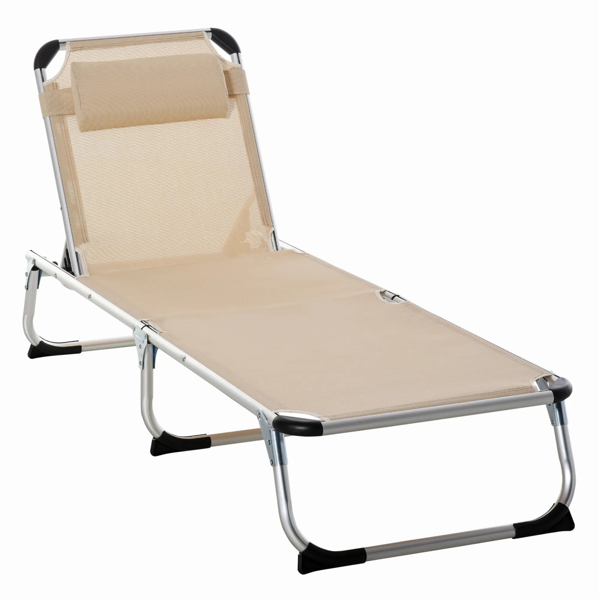 Klappbare Balkonliege 165x60x76 cm Beige