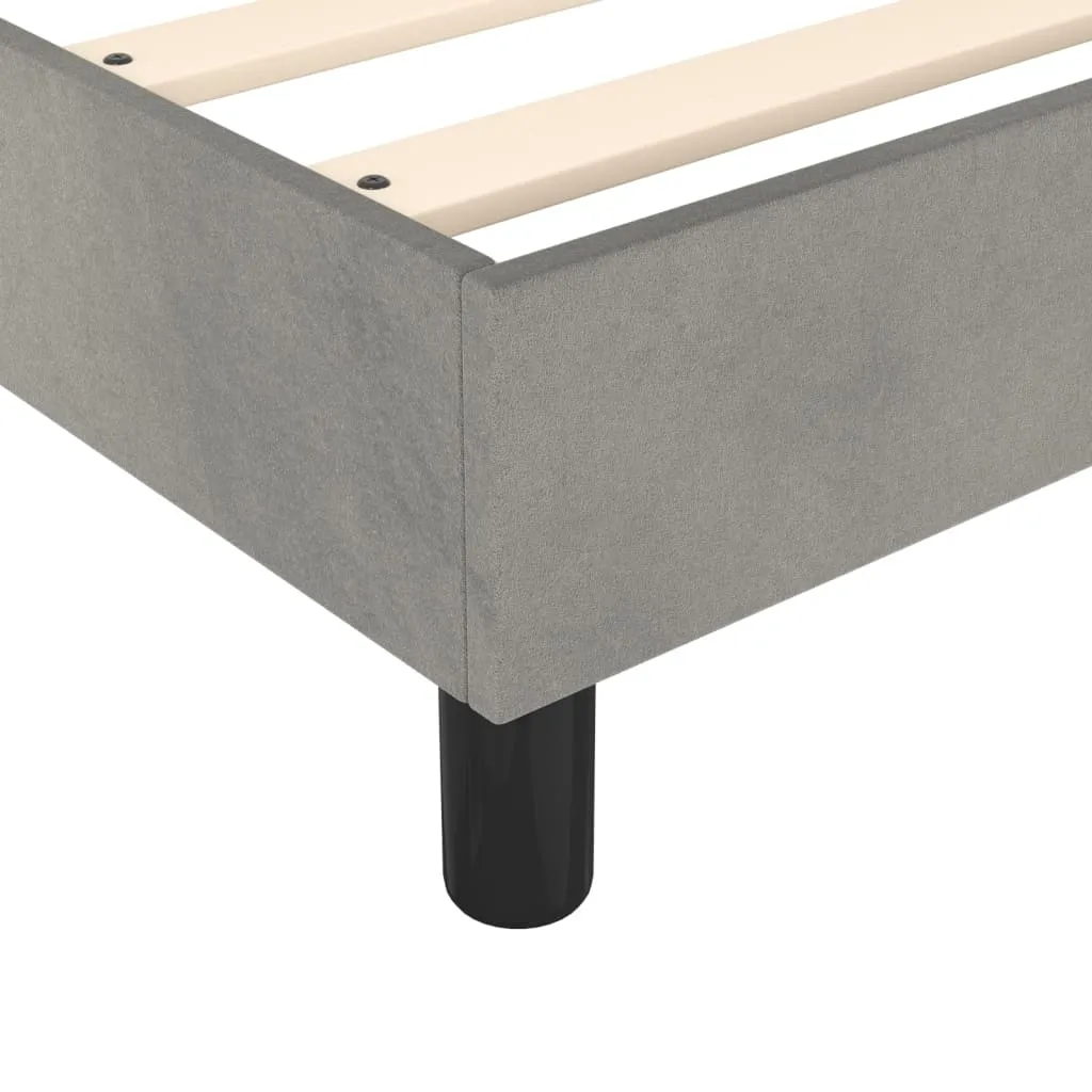 Boxspring-Bettrahmen Hellgrau 203x80x25 cm Samt, Massivholz