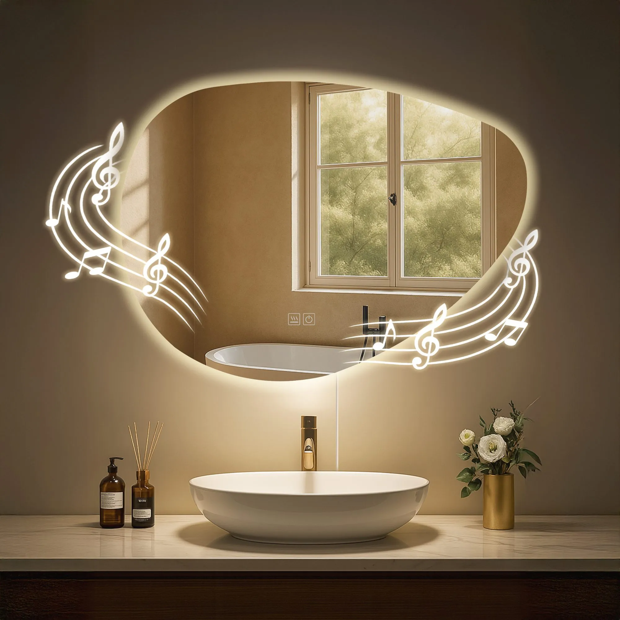 Badspiegel Almafie 75x65 cm Klarglas