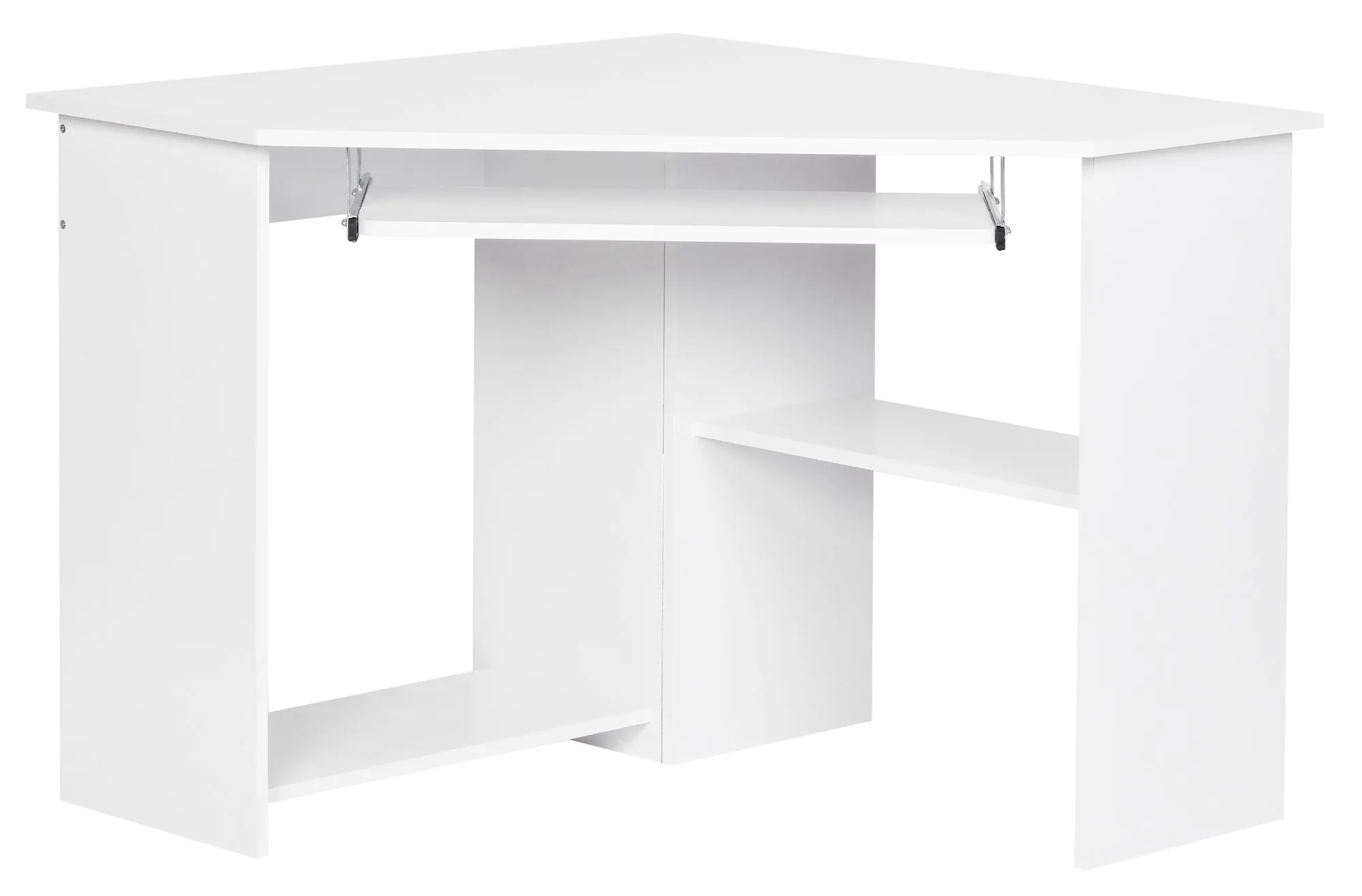 tinkaro Computertisch eckig LENDA Holz Schreibtisch Weiß