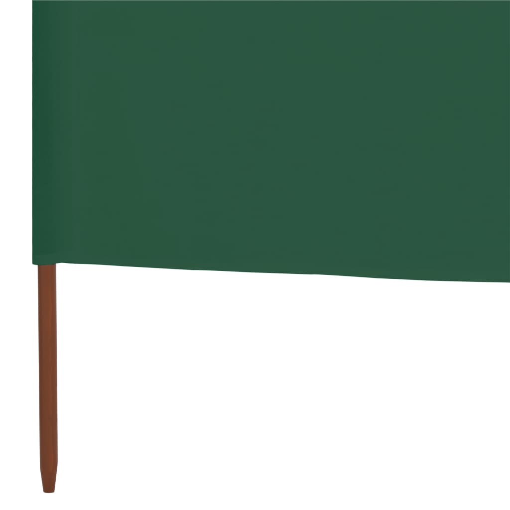 9-teiliger faltbarer Windschutz 1200 x 80 cm Grün mit Massivholzpfählen