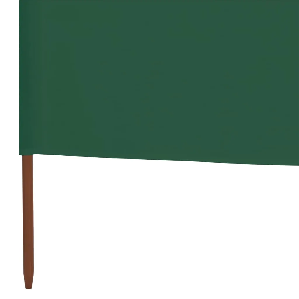 9-teiliger faltbarer Windschutz 1200 x 80 cm Grün mit Massivholzpfählen