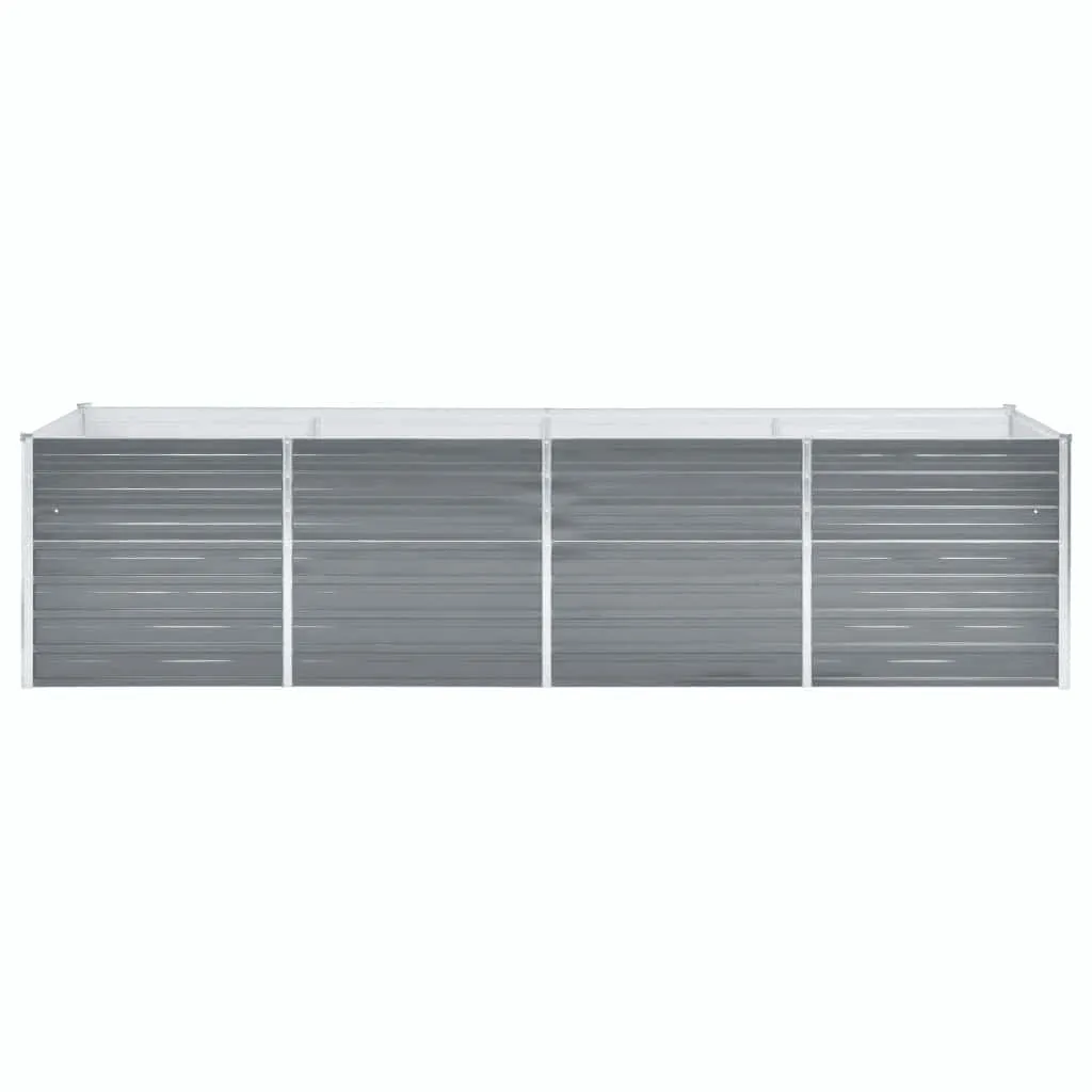 Garten-Hochbeet aus verzinktem Stahl 320x80x77 cm Grau