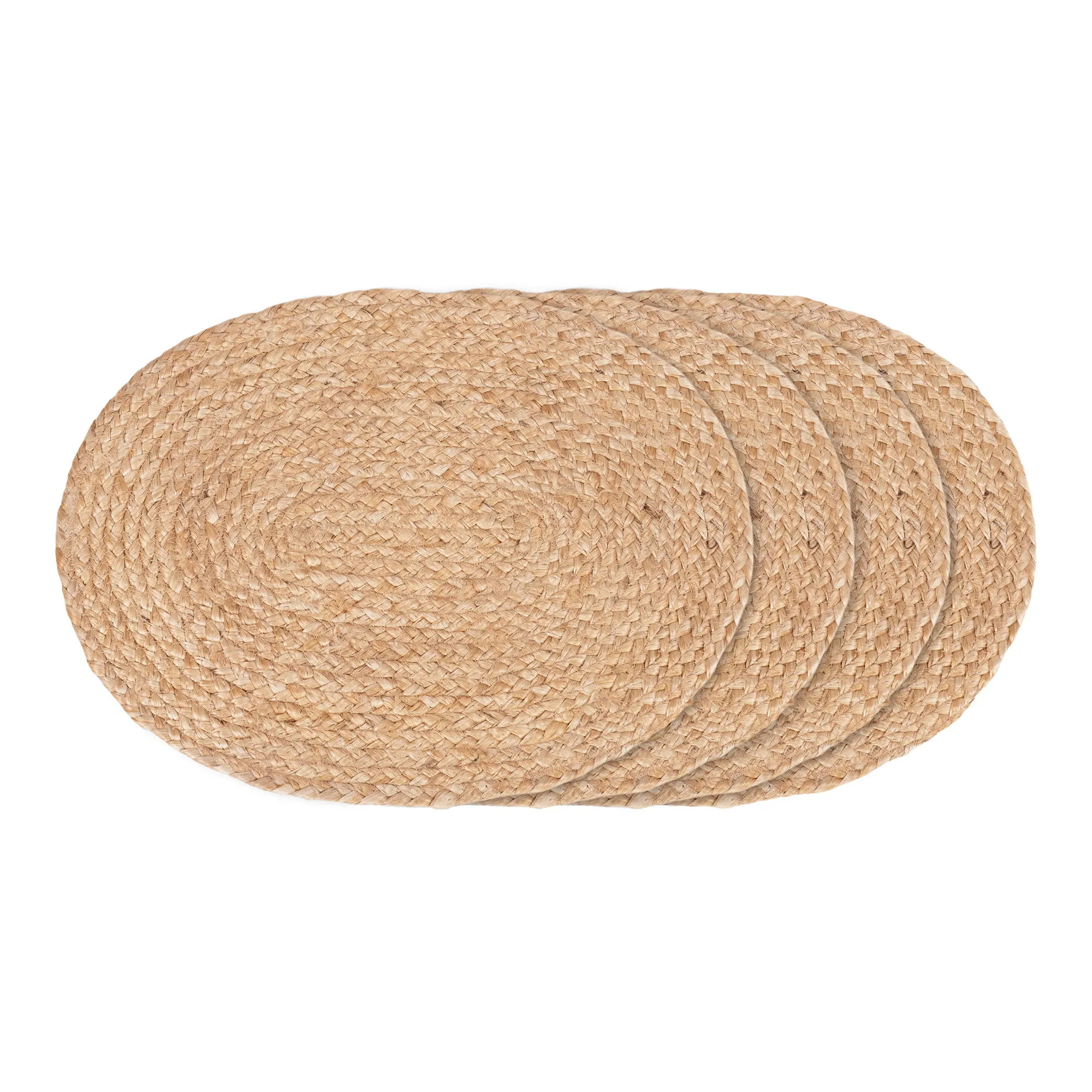 tinkaro Platzset geflochtene Jute oval 35x45 cm Natur 4er-Set