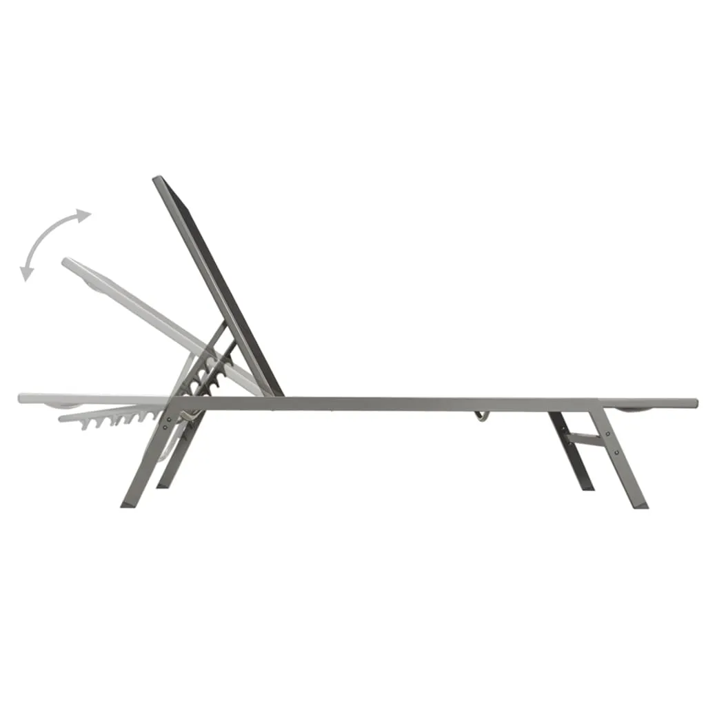Schwarzes Sonnenliege-Set mit Tisch 200x58x32 cm & 30x30x29,5 cm