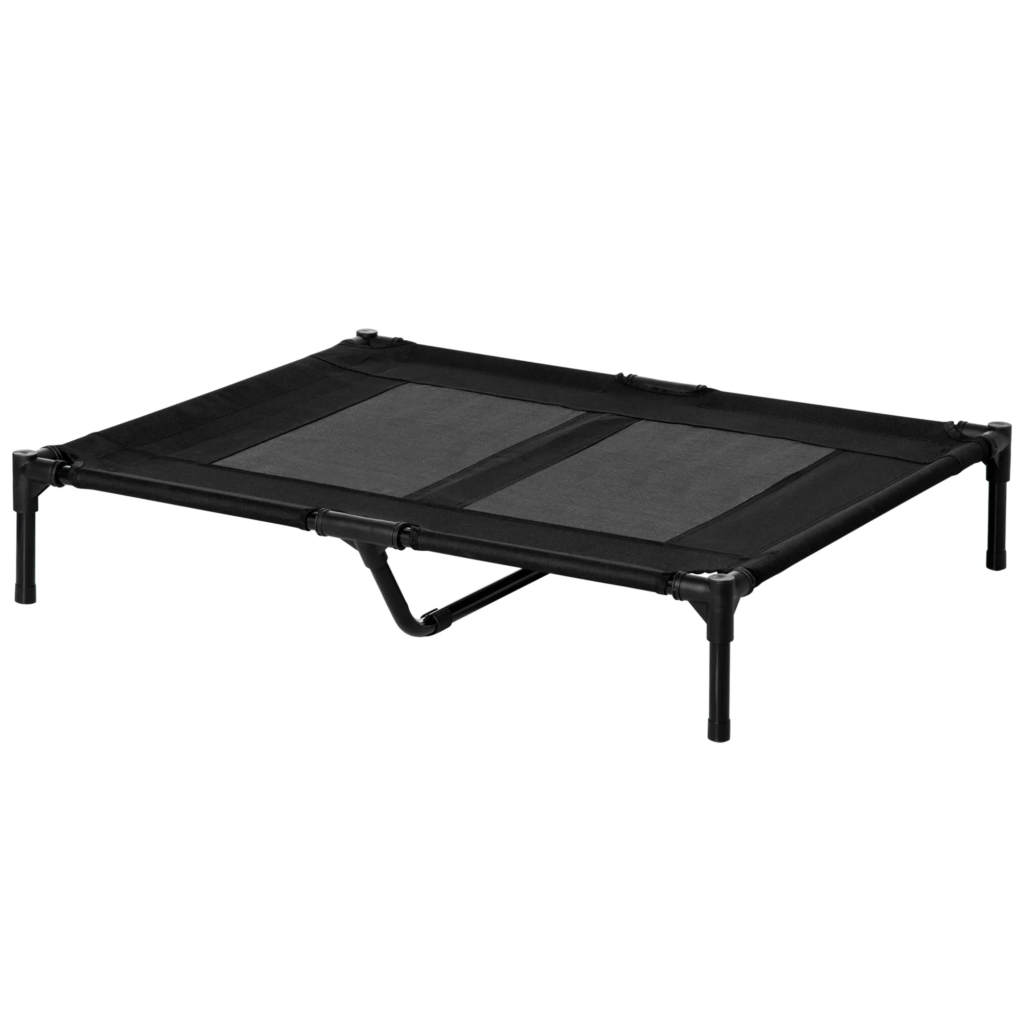 Hundebett Outdoor klappbar aus Oxford-Gewebe, 92x76x18 cm, Schwarz