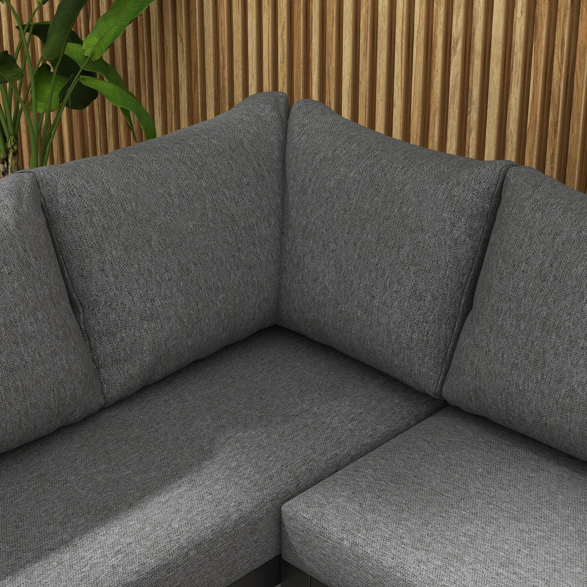 Fünfteiliges Outdoor-Sofa-Set Dunkelgrau 124x61x71,5 cm