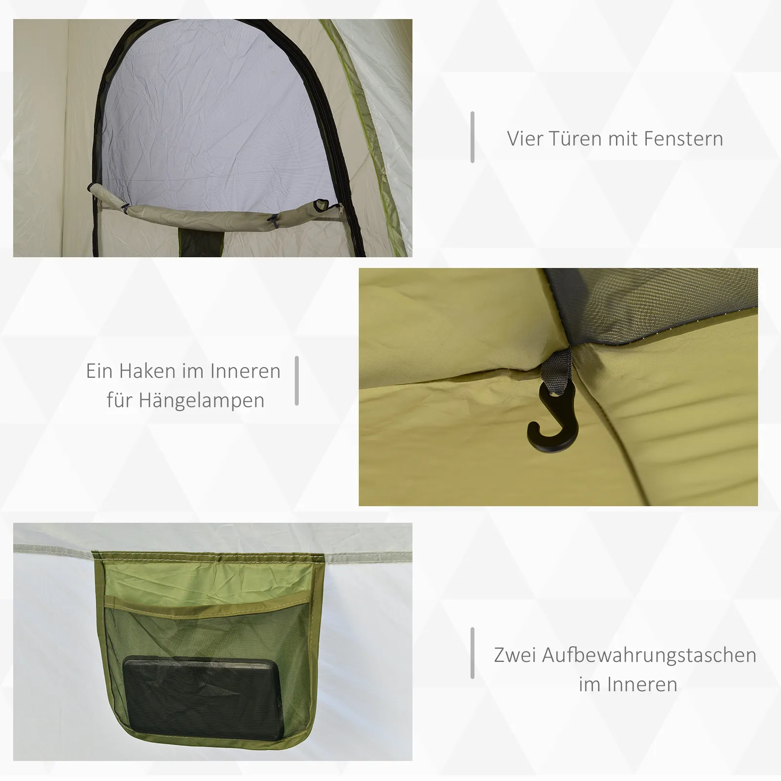 Kuppelzelt 3 Personen 240x240x200 cm Grün