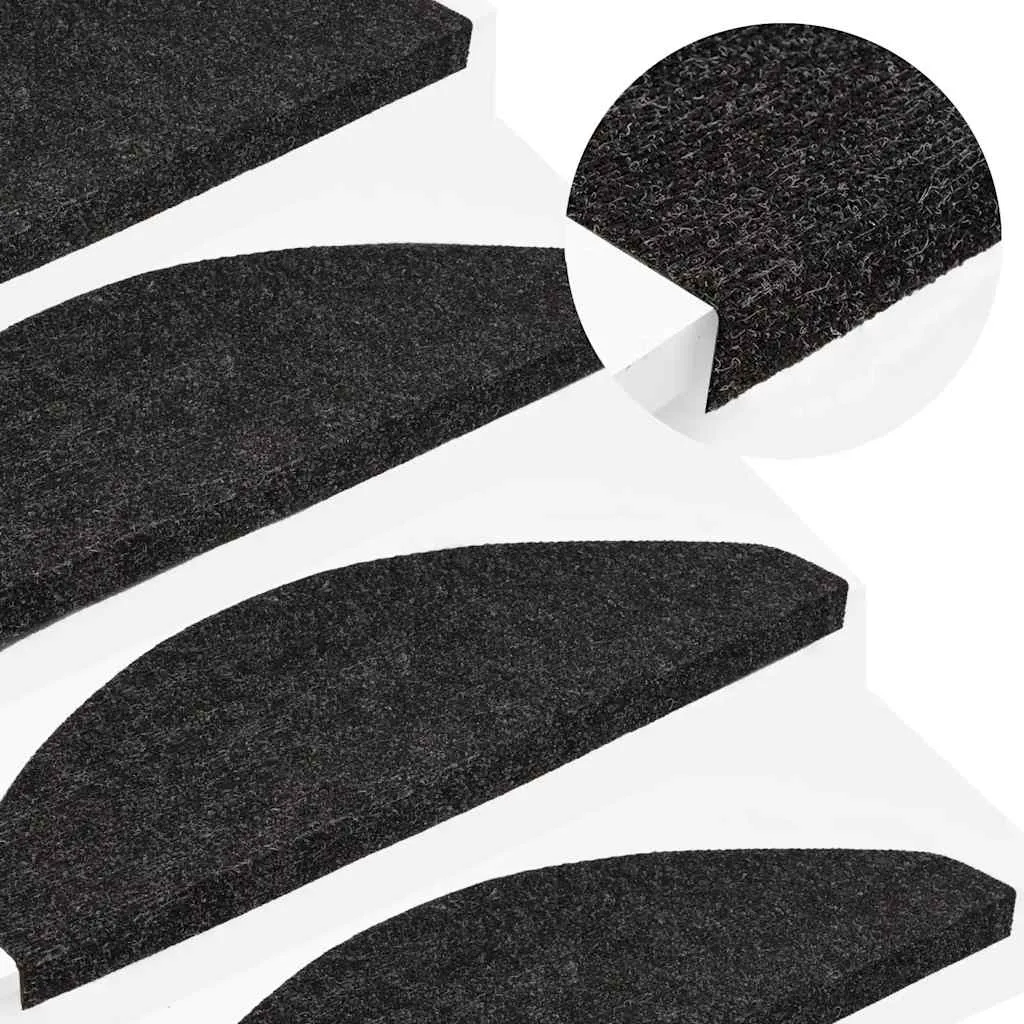Stufenmatten Selbstklebend 15 Stk. 56x17x3 cm Schwarz
