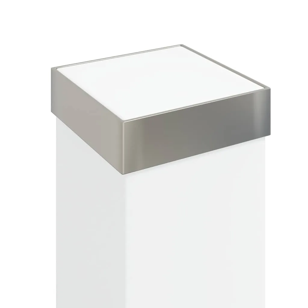 Silberne Pollerleuchte aus Edelstahl 10x10x80 cm mit Bewegungsmelder