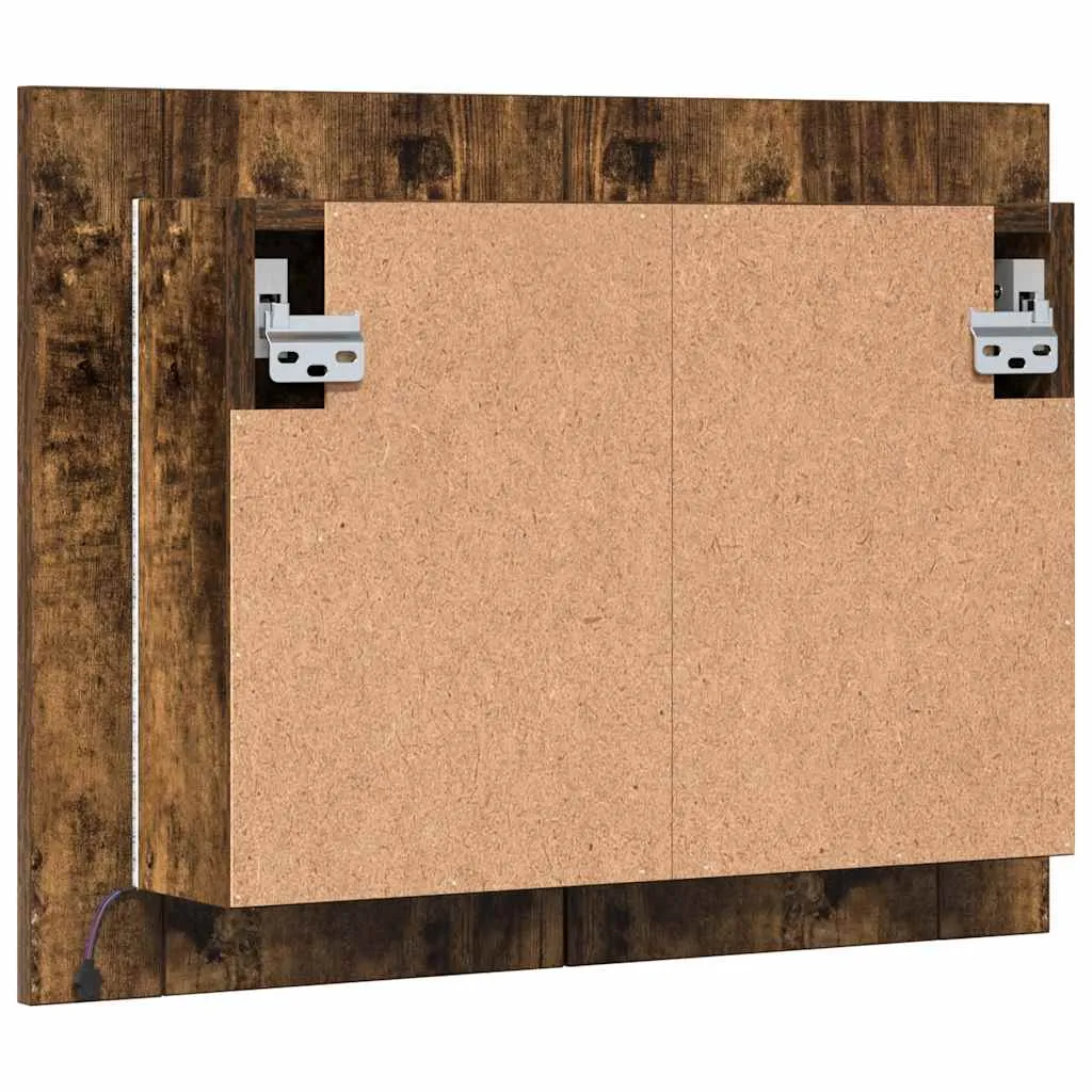 Spiegelschrank mit LED-Beleuchtung 60x12x45 cm Räuchereiche
