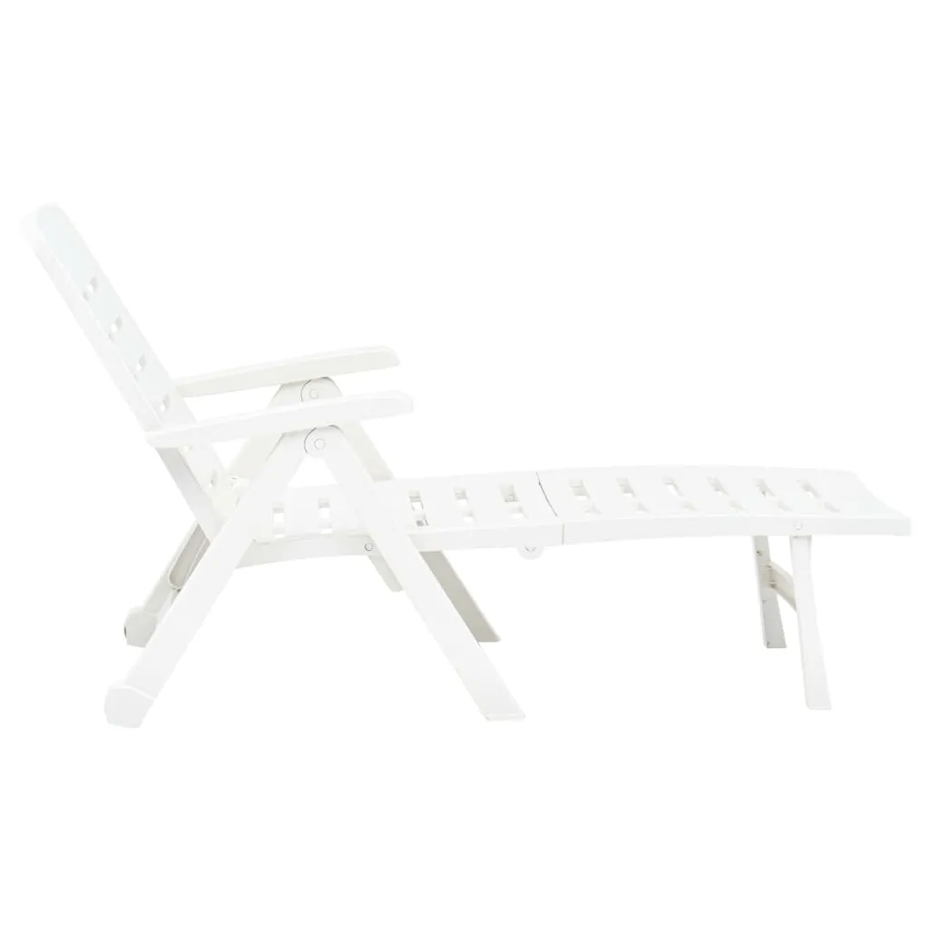 Sonnenliege Kunststoff Weiß 72x189x96 cm verstellbar und faltbar