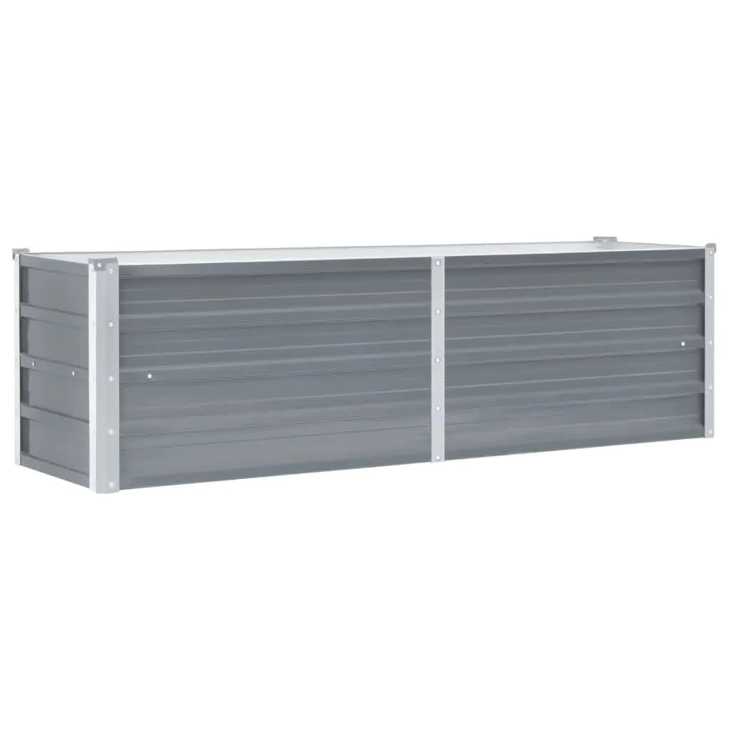 Elegantes Hochbeet aus verzinktem Stahl 160x40x45 cm Grau