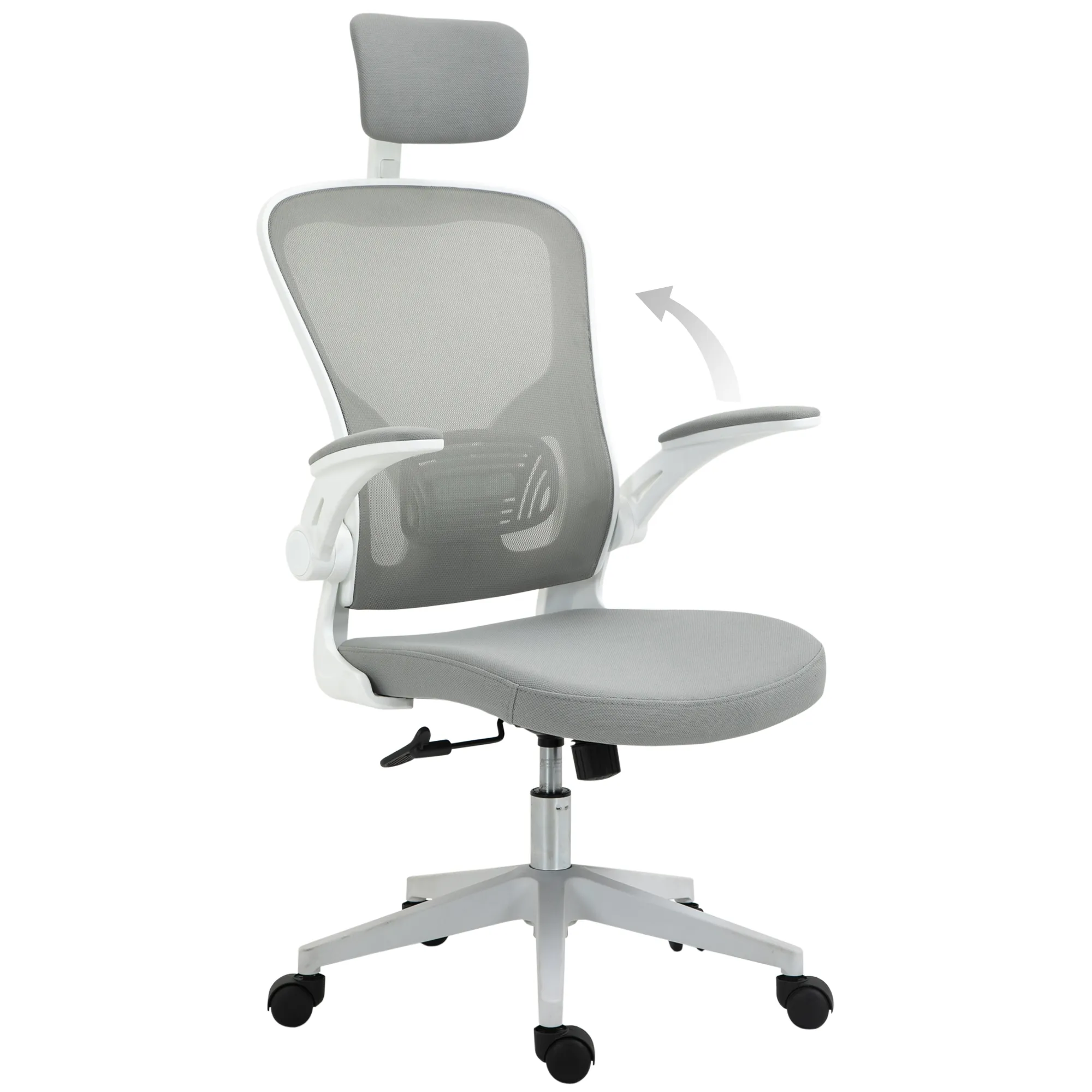 Ergonomischer Bürostuhl Grau 65B x 64T x 114-122H cm