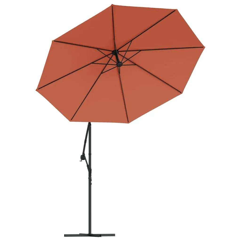 Eleganter Sonnenschirm 300x254 cm Terrakotta-Rot mit LED und Kurbel