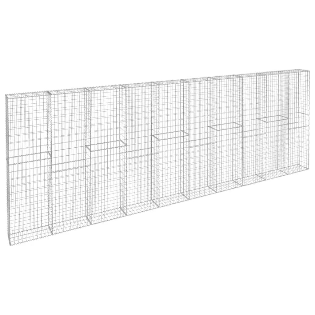 Gabionenkorb aus verzinktem Stahl 600x30x200 cm Silber