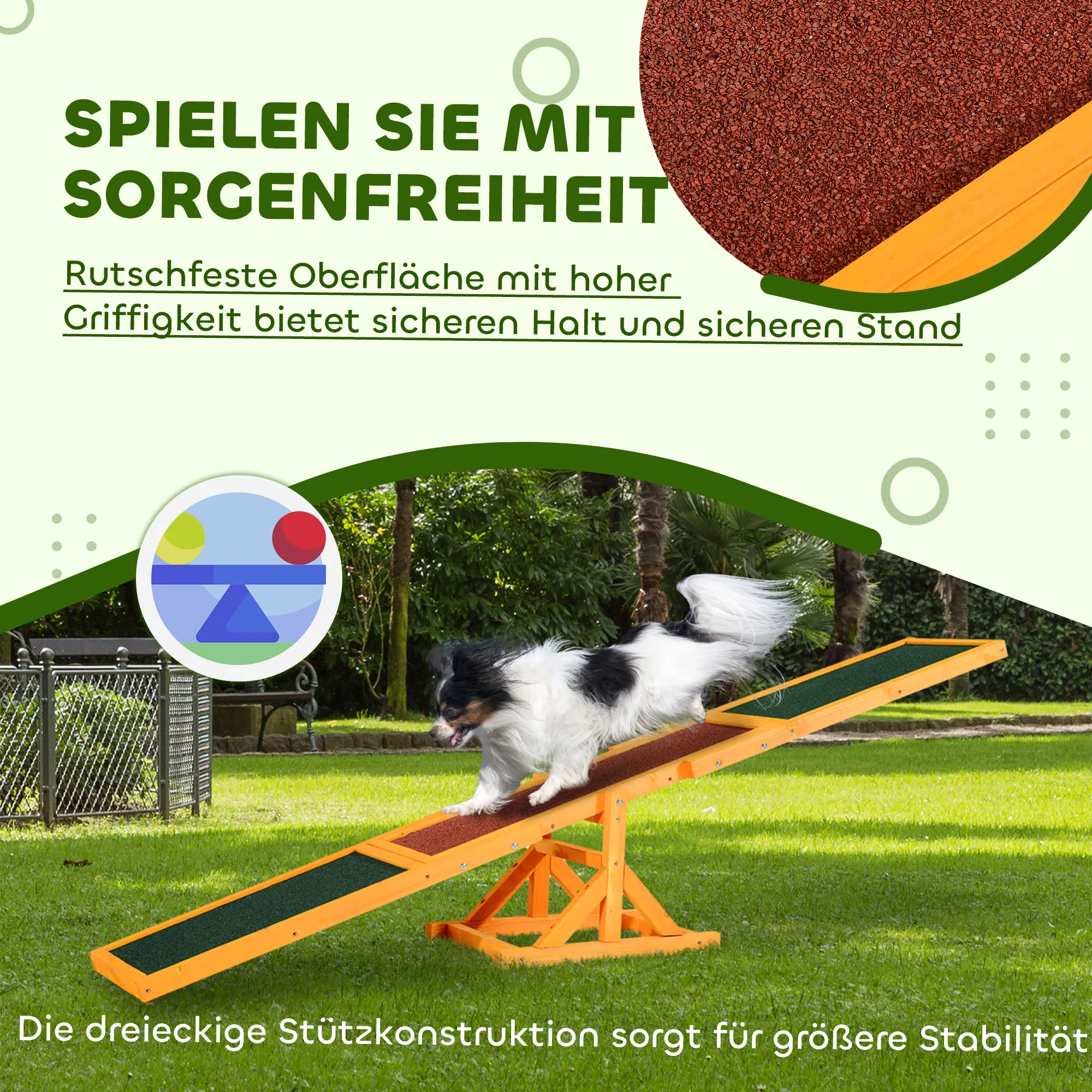 Hundewippe für Agility Training aus Tannenholz, 180 x 30 cm