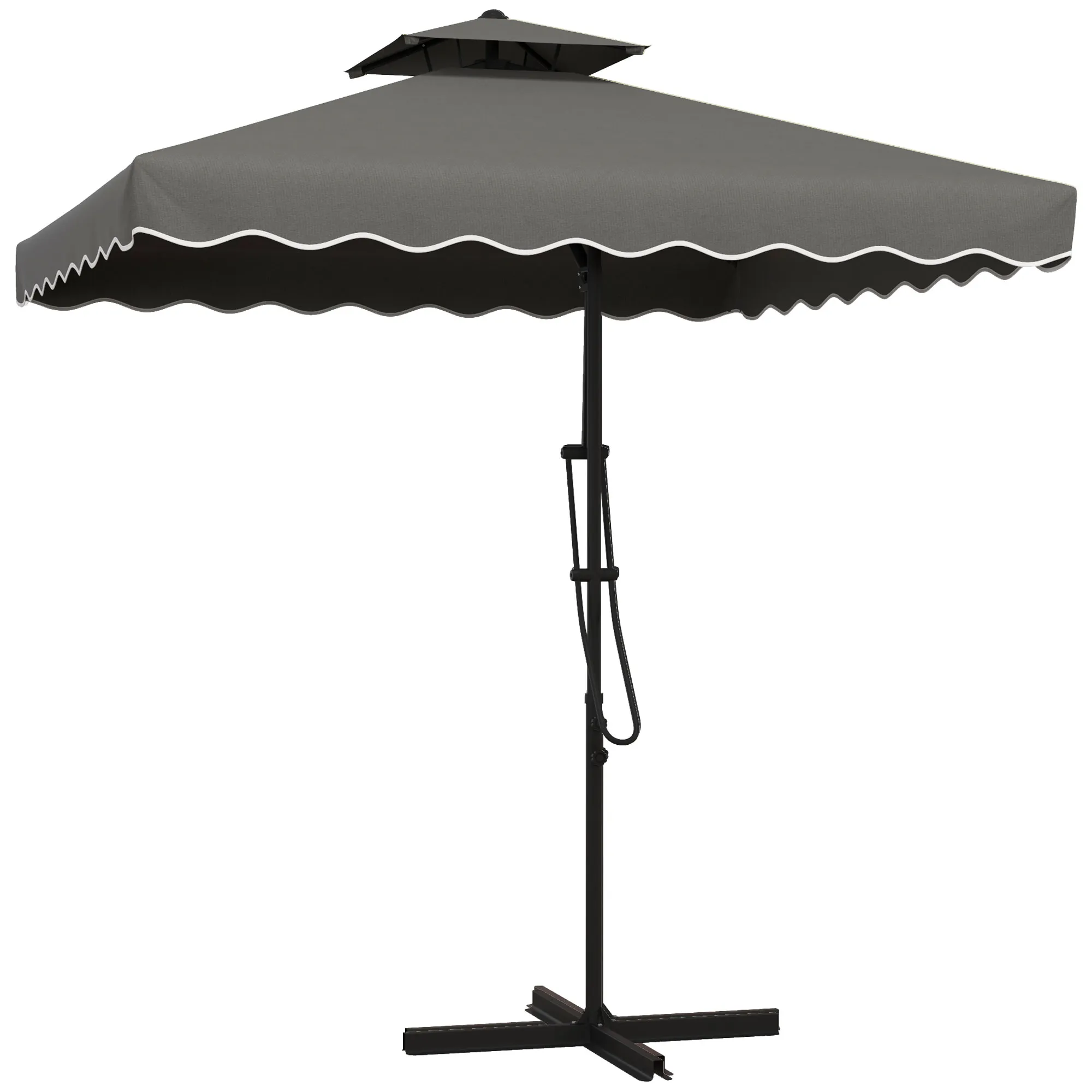 Ampelschirm Dunkelgrau 243x243x251 cm mit Seitenmast