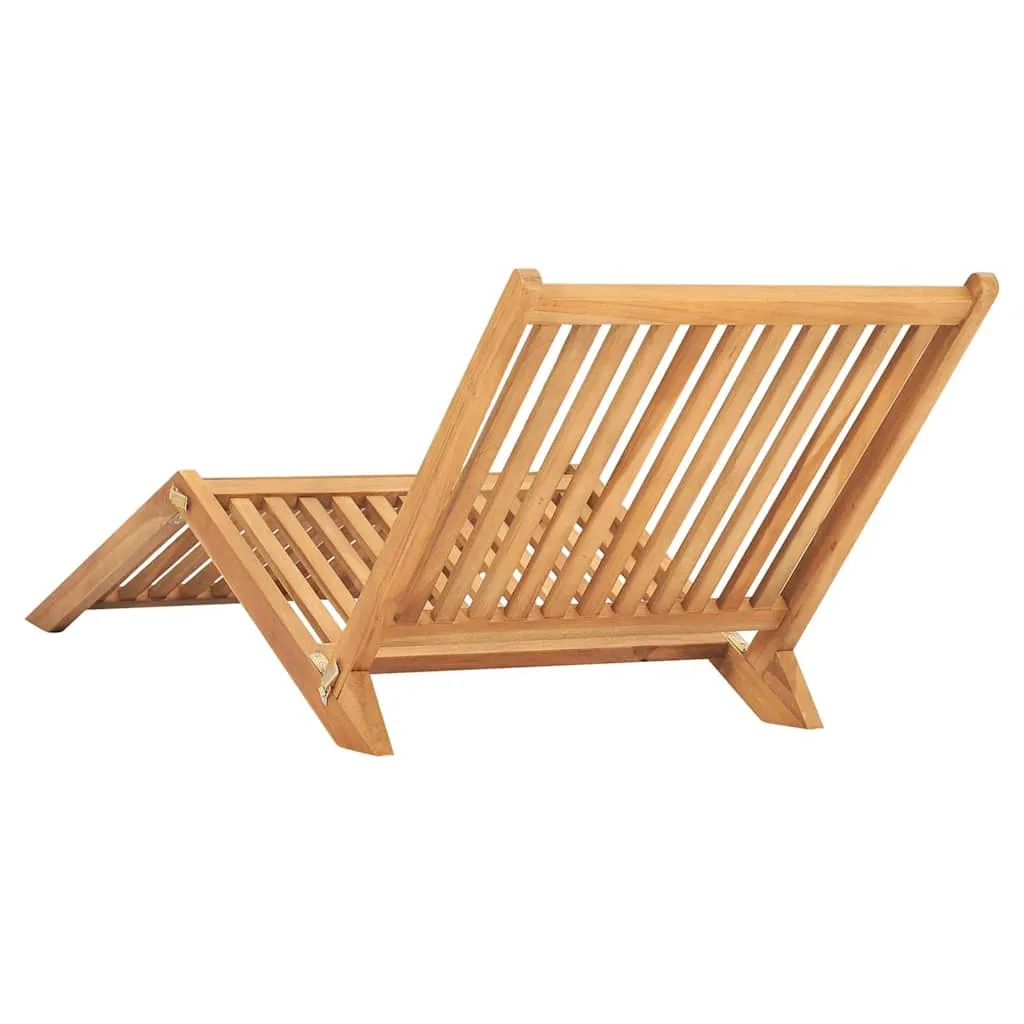 Komfortable Sonnenliege aus Naturholz 60 x 160 x 57 cm, naturfarben