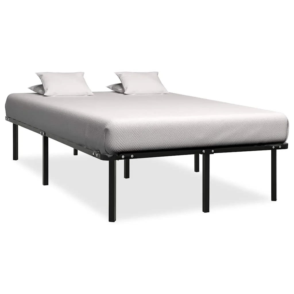 Metall-Bettgestell Schwarz 200 x 160 x 38 cm mit Lattenrost