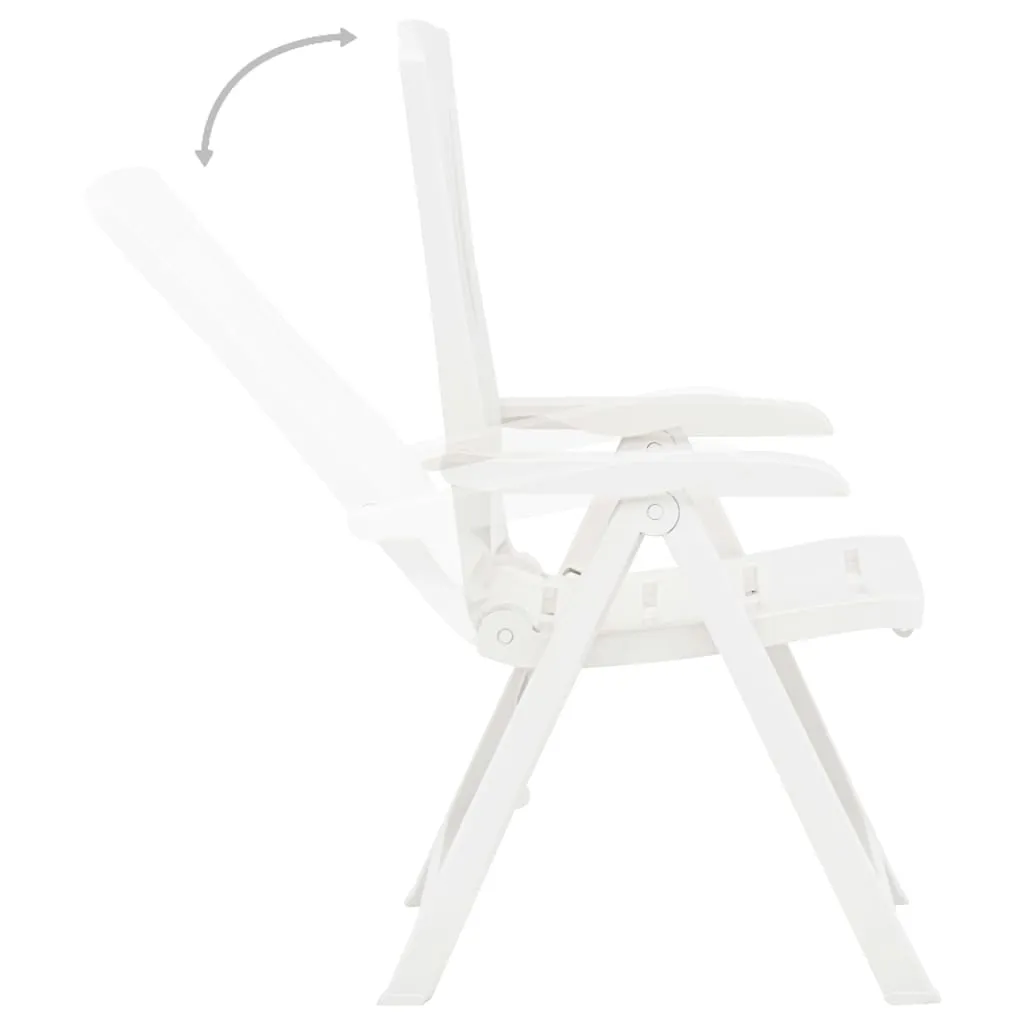 Gartenstuhl-Set Kunststoff Weiß 60x61x109 cm, klappbar, 2er-Set