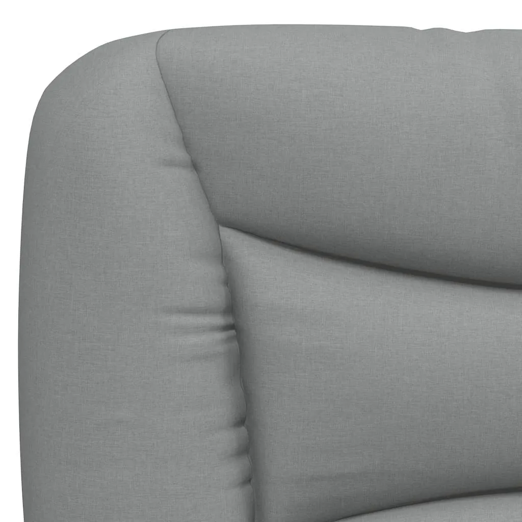 Bettrahmen mit Kopfteil Hellgrau 218x95x74,5 cm aus Stoff und Massivholz