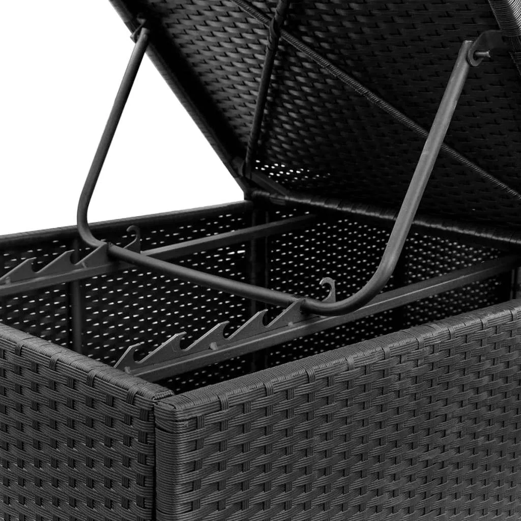 Poly-Rattan Sonnenliege 195x60x31 cm Schwarz und Cremeweiß